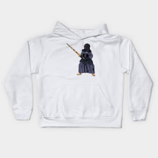 Japanese martial arts - fighter doing kendo Kids Hoodie